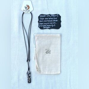 {Spiderweb Jasper & Feather Charm} Necklace